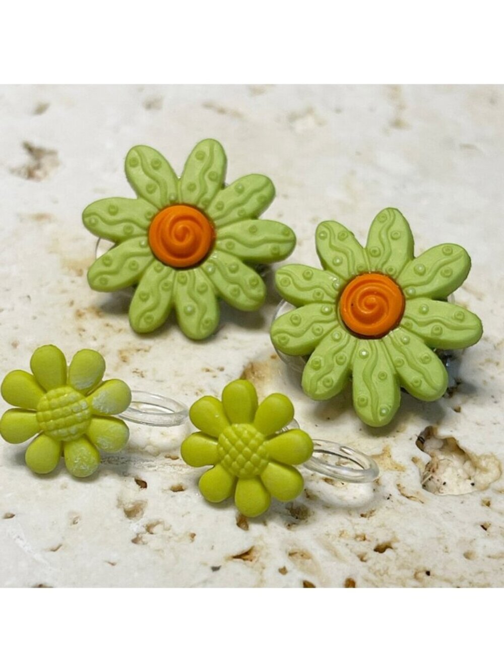 🌸 Mom & Daughter Matching Floral Clip-On Earrings | 2-Pair | Stockickin Stuffer